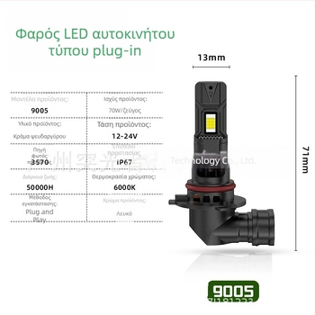 TGZ Υπερφωτεινά φώτα αυτοκινήτου H1 H3 H7, LED φώτα ομίχλης με προβολείς υψηλού και χαμηλού φωτισμού H4, H11 9012