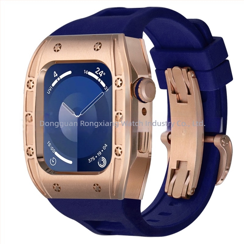 Θήκη αντικατάστασης Apple Watch για Series 9/8/7/6, ανοξείδωτο ατσάλι, κλείσιμο πεταλούδας, 44/45 mm