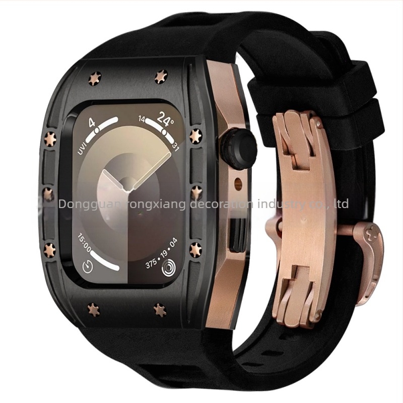 Θήκη αντικατάστασης Apple Watch για Series 9/8/7/6, ανοξείδωτο ατσάλι, κλείσιμο πεταλούδας, 44/45 mm