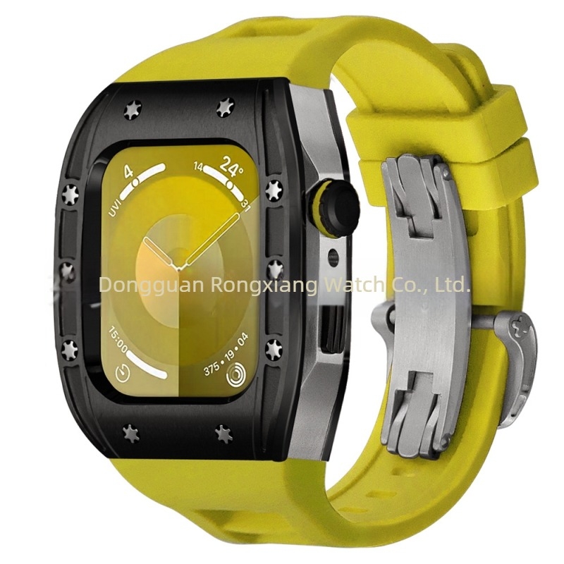 Θήκη αντικατάστασης Apple Watch για Series 9/8/7/6, ανοξείδωτο ατσάλι, κλείσιμο πεταλούδας, 44/45 mm