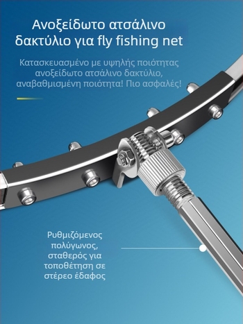 Baon νάιλον προστατευτικό δίχτυ αλιείας τετράγωνου σχήματος με δαχτύλιο από ανοξείδωτο ατσάλι, επικαλυμμένο για αποφυγή εγκλωβισμού ψαριών, φορητό και αδιάβροχο