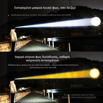 Shuosen Επαναφορτιζόμενος εξαιρετικά φωτεινός κεφαλικός φακός για νυχτερινό ψάρεμα – Μπαταρία 18650, Αδιάβροχος, 8–10 ώρες αυτονομίας, 266 g, ελαστικός ιμάντας κεφαλής