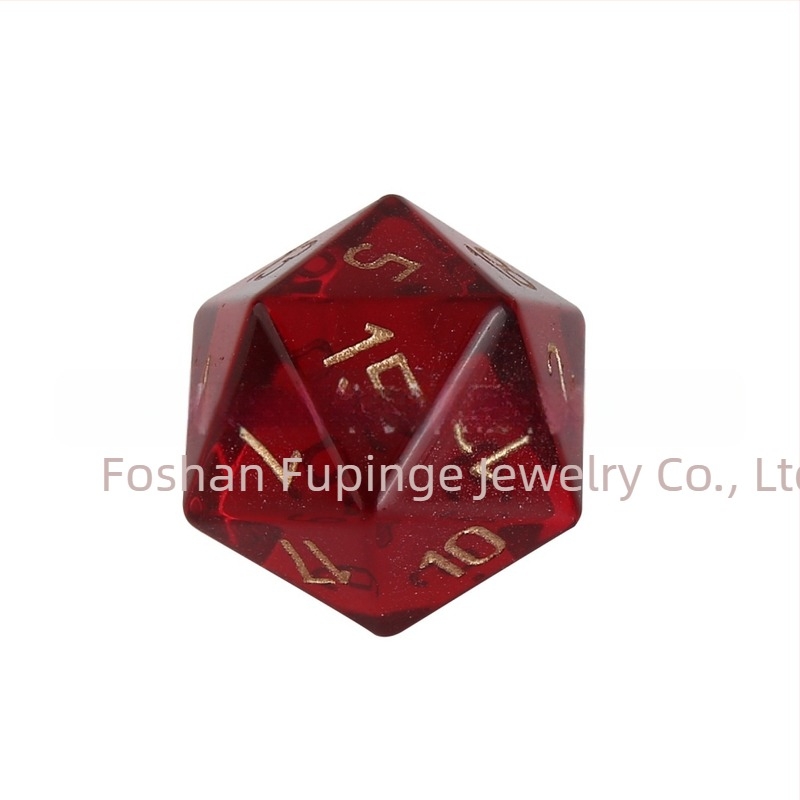 Κρυστάλλινα ζάρια Z01 για επιτραπέζια παιχνίδια, 20 όψεις, συνθετικά κρύσταλλα, στυλ ορθογώνιας γωνίας, προέλευση Φοσάν, προσαρμόσιμη επεξεργασία, συσκευασία 1 τεμάχιο