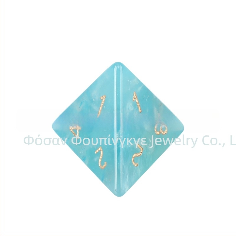 Ζάρια επιτραπτέζιου παιχνιδιού – φυσικά κρυσταλλικά λίθοι, είκοσι όψεις, στυλ δεξιού γωνίας, wowu