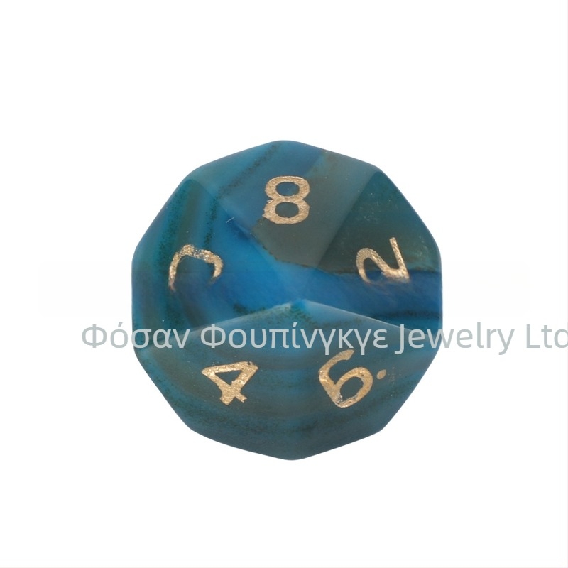 Ζάρια επιτραπτέζιου παιχνιδιού – φυσικά κρυσταλλικά λίθοι, είκοσι όψεις, στυλ δεξιού γωνίας, wowu