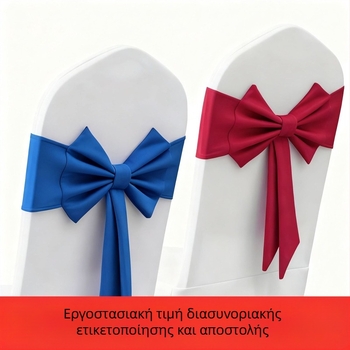 Ελαστική διακοσμητική ιμάντα για την πλάτη της καρέκλας με φιόγκο και λουλουδάκι, για δεξιώσεις σε ξενοδοχεία (Πολυεστέρας, Γαμήλιο στυλ, Διακόσμηση)