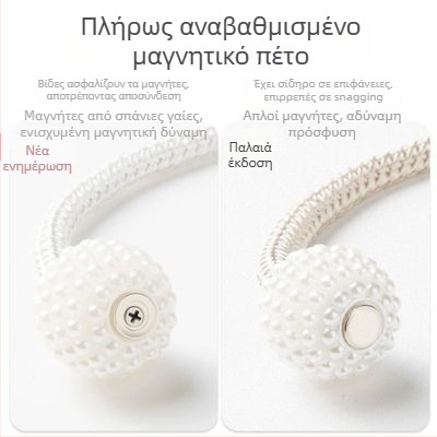 Ζεύγος κουρτινόδεσμων με μαγνητικά κλιπ, ύφασμα, διακοσμητικά μαργαριταρένια μαγνητικά κλιπ, μοντέρνος μινιμαλιστικός στυλ, προσαρμοσόμενο