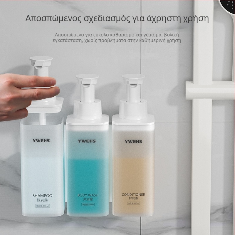 Διανομέας σαπουνιού τοίχου για ξενοδοχειακό μπάνιο – μηχανισμός πατήματος αφρού, ABS, 600 g, χύτευση με έγχυση, ελαφρύ πολυτελές στυλ