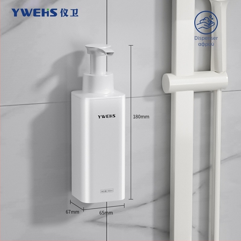 Διανομέας σαπουνιού τοίχου για ξενοδοχειακό μπάνιο – μηχανισμός πατήματος αφρού, ABS, 600 g, χύτευση με έγχυση, ελαφρύ πολυτελές στυλ