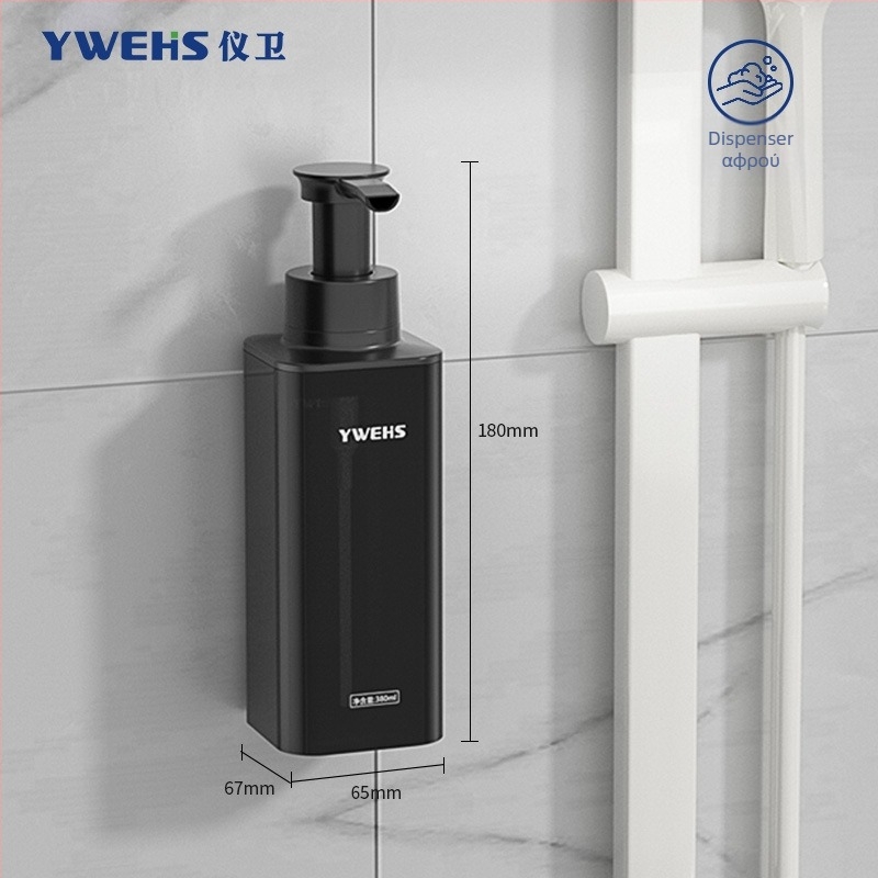 Διανομέας σαπουνιού τοίχου για ξενοδοχειακό μπάνιο – μηχανισμός πατήματος αφρού, ABS, 600 g, χύτευση με έγχυση, ελαφρύ πολυτελές στυλ