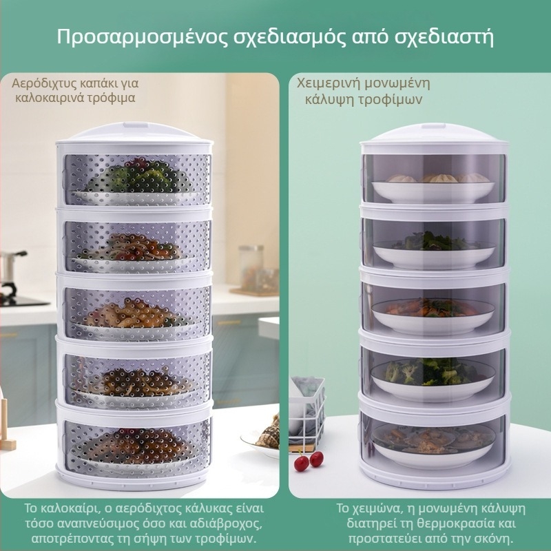 Πλαστικό πολυεπίπεδο καπάκι φαγητού για την κουζίνα — Διατήρηση θερμότητας, προστασία από σκόνη, αποθήκευση υπολειμμάτων