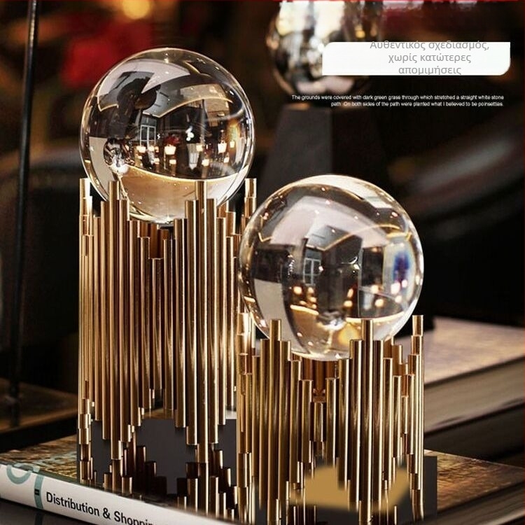 Διακοσμητικό με κρυστάλλινη σφαίρα για ντουλάπι κρασιού, σκανδιναβικού μοντέρνου ύφους για γραφείο, σαλόνι, διάδρομο και ντουλάπι τηλεόρασης (Μάρκα: Unique; Υλικό: κράμα; Δώρο: διαφημιστικά δώρα; Επιχειρηματικά δώρα)