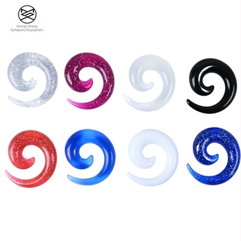 Σκουλαρίκια ωτίου - Ακρυλικά, σε στυλ σαλιγκαριού, χειροποίητα, κρυσταλλικό ένθετο