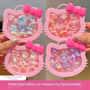 Δαχτυλίδι Kuromi για παιδιά – καρτούν στυλ, πλαστικό/ρητίνη, ροζ χαλαζίας, για ηλικίες 3–10 ετών, τεχνική σφράγισης