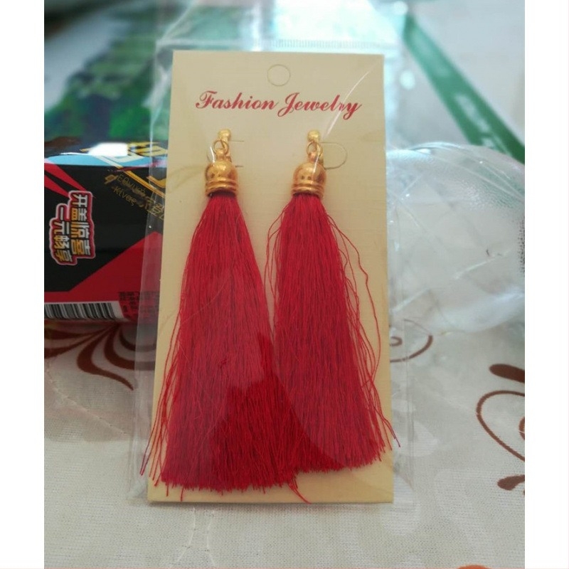 Σκουλαρίκια με φούντες για κορίτσια - μακριές φούντες, πλαστικό/ρητίνη, παιδικά κοσμήματα σε νεπαλέζικο στυλ, προσαρμοστικά