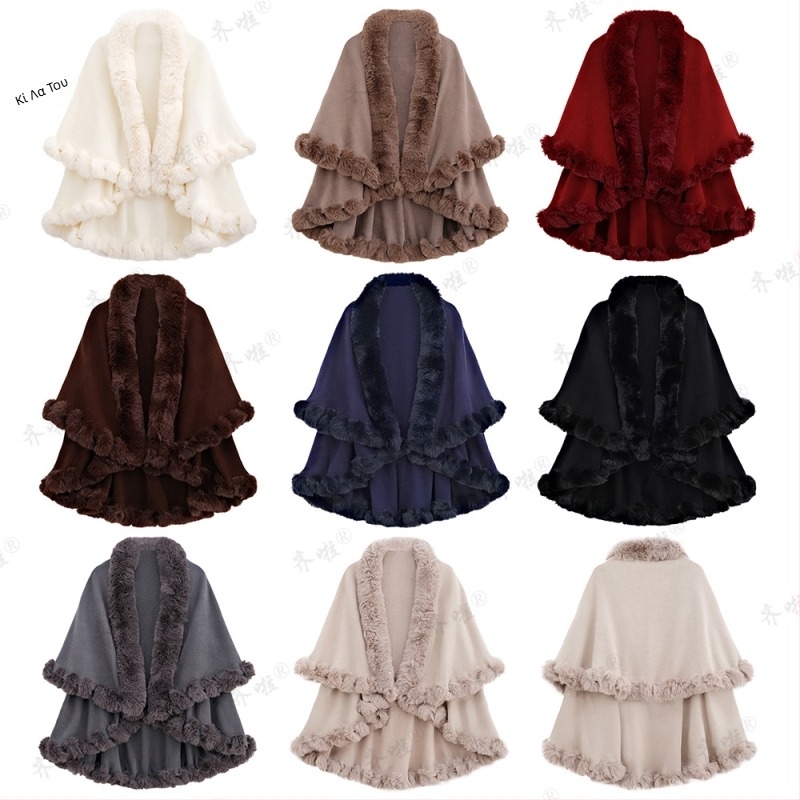 Γυναικεία πλεκτή κάπα-μάντης με jacquard ύφανση και μονοχρωμο σχέδιο (ακρυλικό/τεχνητή μαλλί· κατάλληλη για χειμώνα, άνοιξη, φθινόπωρο; διατηρεί τη θερμότητα)