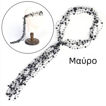 Κορδέλα μαλλιών με μαργαριτάρια, χειροποίητη, κινεζικού στυλ, πλεκτή με το χέρι, καλοκαίρι 2025