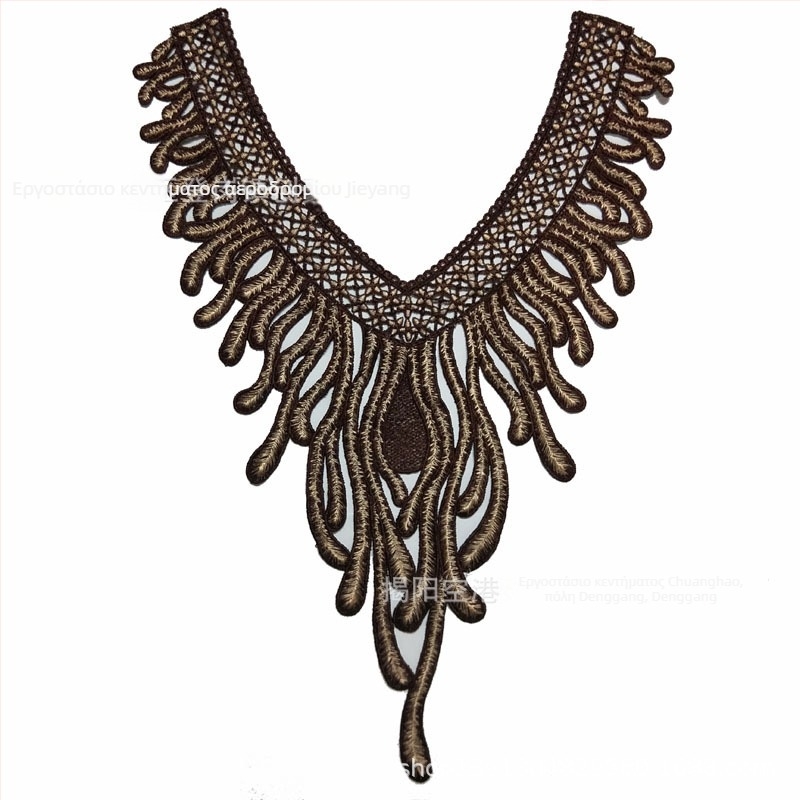 Chuanghao Κέντημα: Υδροδιαλυτή Απλικέ Γιακάς με Σχήμα Φοίνικα για Γυναικείες Ενδυμασίες