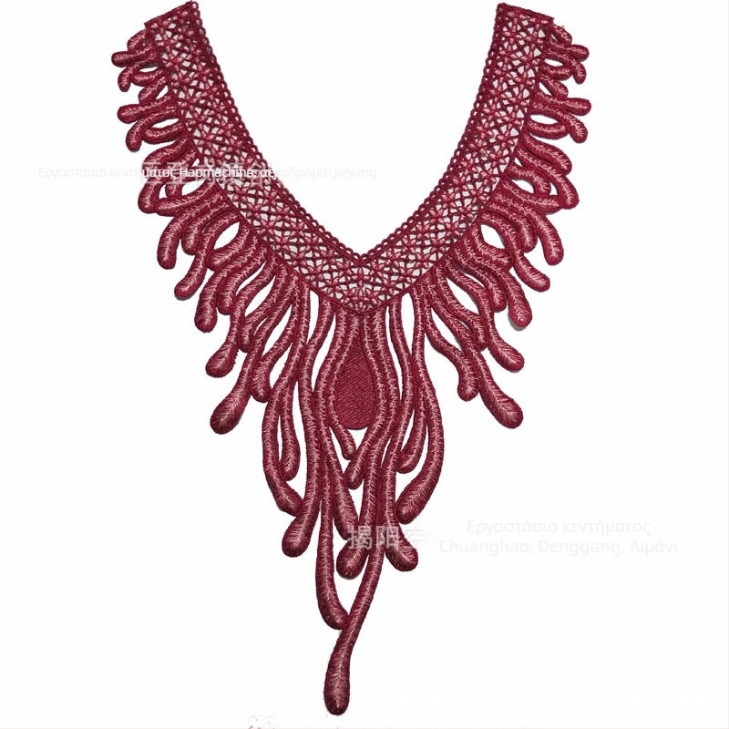 Chuanghao Κέντημα: Υδροδιαλυτή Απλικέ Γιακάς με Σχήμα Φοίνικα για Γυναικείες Ενδυμασίες