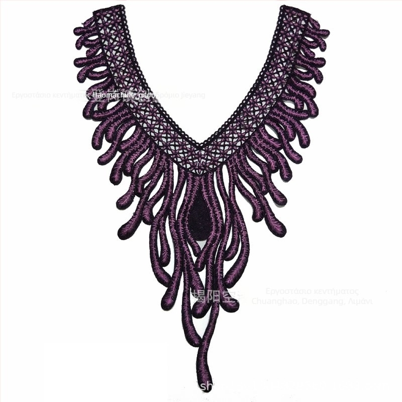 Chuanghao Κέντημα: Υδροδιαλυτή Απλικέ Γιακάς με Σχήμα Φοίνικα για Γυναικείες Ενδυμασίες