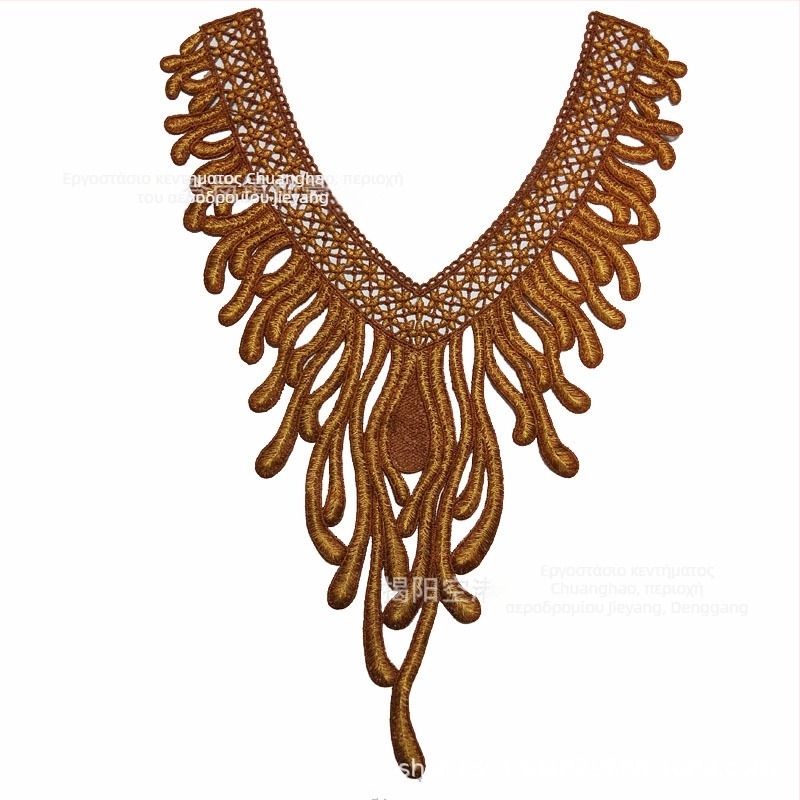 Chuanghao Κέντημα: Υδροδιαλυτή Απλικέ Γιακάς με Σχήμα Φοίνικα για Γυναικείες Ενδυμασίες