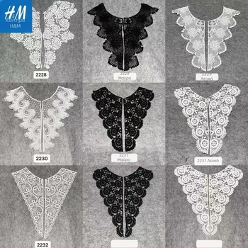 Ζακέτα από δαντέλα διαλυτή στο νερό με δικτυωτό γιακά, φλοράλ κέντημα, κορεατικό στυλ