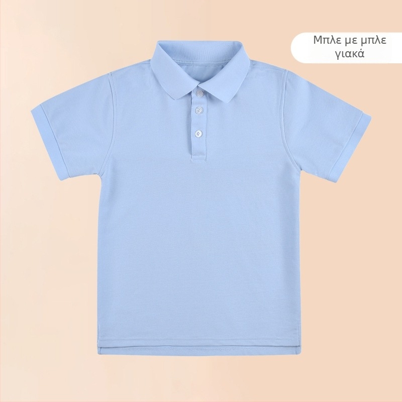 Πόλο πουκάμισο από βαμβάκι για καλοκαίρι 2024, ρίγες ή μονόχρωμο σχέδιο, για παιδιά άνω των 140 εκ.