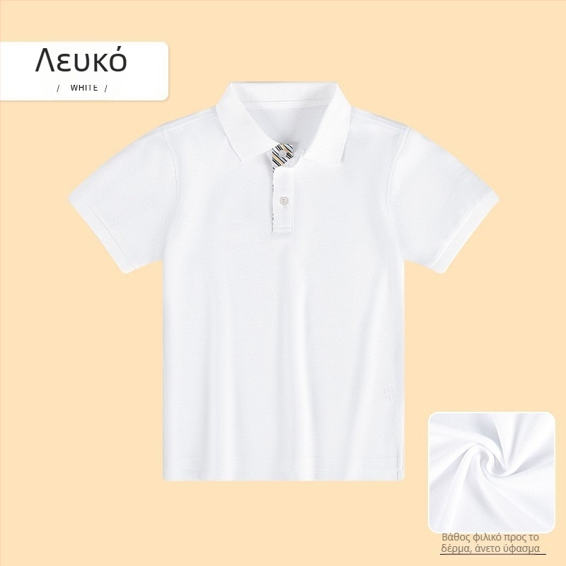 Πόλο πουκάμισο από βαμβάκι για καλοκαίρι 2024, ρίγες ή μονόχρωμο σχέδιο, για παιδιά άνω των 140 εκ.