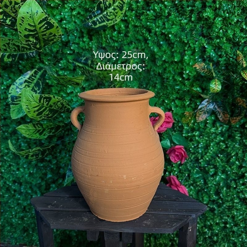 Κοντέινερ Ελέγχου Ρίζας - Γλάστρα από πηλό για δάπεδο, αγροτικός στυλ, HP3RYzmy