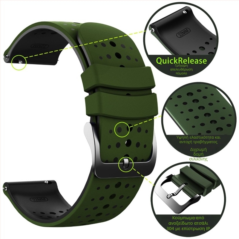 Td Σιλικονούχο λουράκι ρολογιού, σχέδιο Baby's Breath, κούμπωμα με καρφί, παγκόσμια συμβατότητα