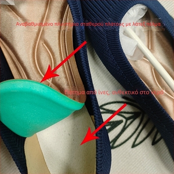 Γυναικεία παπούτσια τύπου boat — στρογγυλή μύτη, χαμηλό άνοιγμα, υφασμάτινο πάνω μέρος, καουτσούκ σόλα, διχτυωτή επένδυση