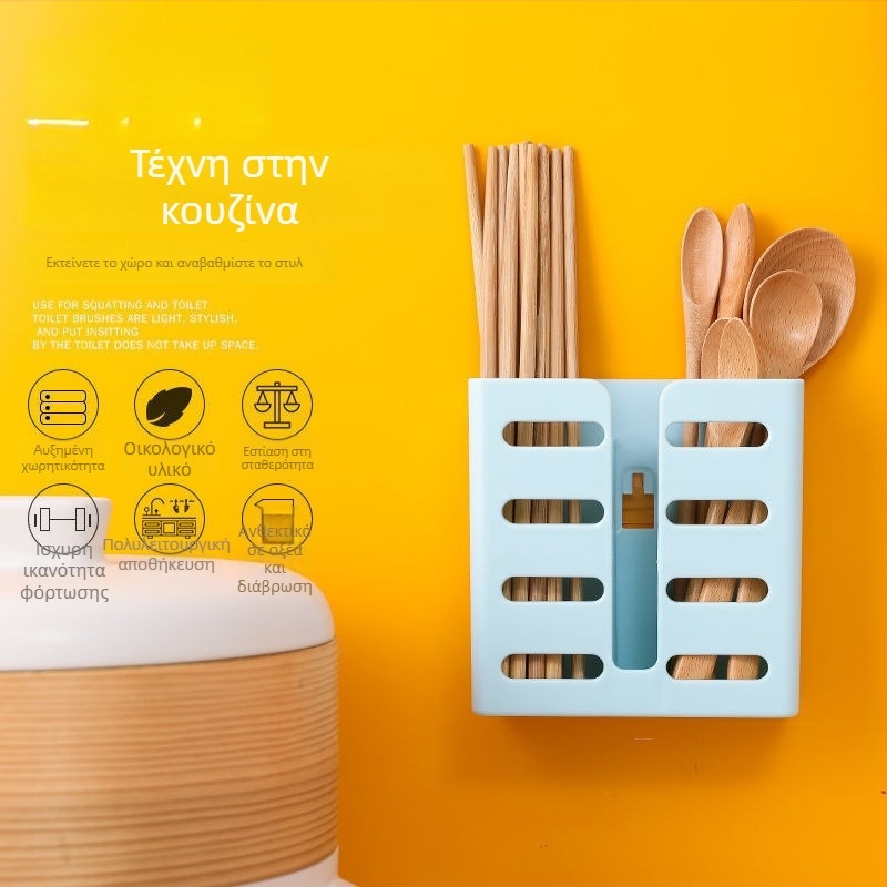 Κρεμαστή θήκη αποθήκευσης για ξυλάκια φαγητού και κουτάλια, υλικό PP, πολυλειτουργική μονάδα κουζίνας, προέλευση Τσαοζού