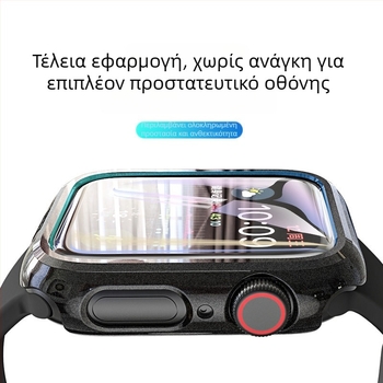 Θήκη προστασίας για smartwatch iWatch S10 με προστατευτικό οθόνης από tempered γυαλί — Υλικό PC, σχέδιο 2-in-1, προστασία 360°