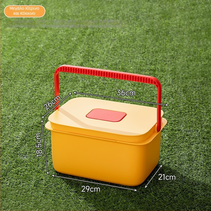 Τετράγωνη εξωτερική λεκάνη ψαρέματος με λαβή, πλαστικός κάδος αποθήκευσης νερού για μετακίνηση και οικιακό εξοπλισμό ψαρέματος