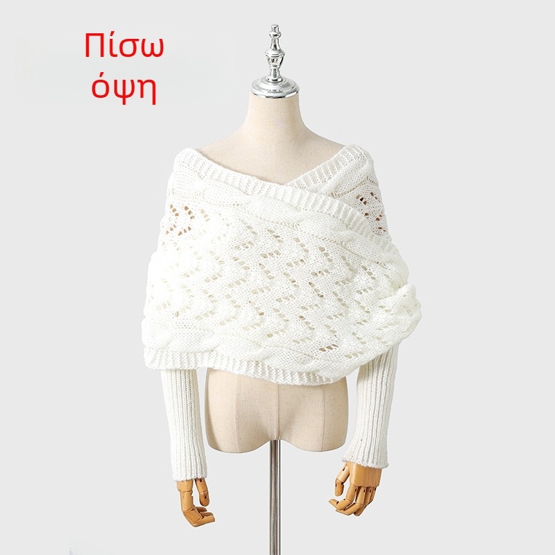 Πλεκτός φουλάρι, πολυεστέρας, μονοχρωματικό μοτίβο, ζεστό, στυλ Puchang