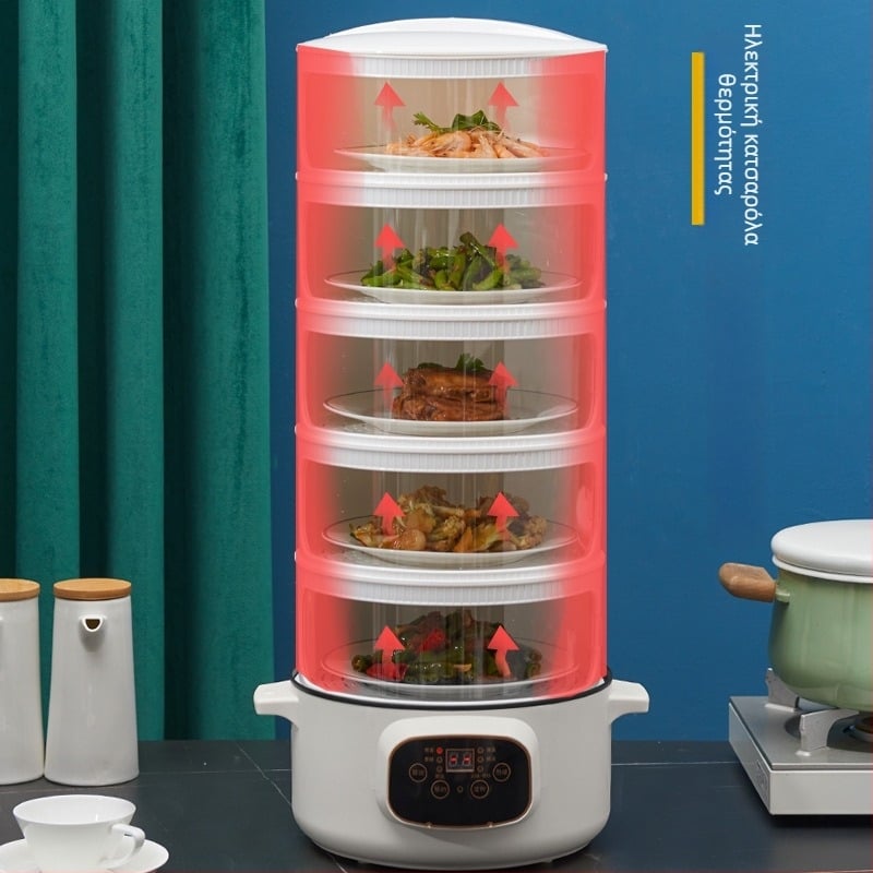 Shengleju Μονωμένο πλαστικό κάλυμμα φαγητού με ηλεκτρική θέρμανση, πολυεπίπεδο συρόμενο κάλυμμα φαγητού, ευφυής διατήρηση της θερμοκρασίας