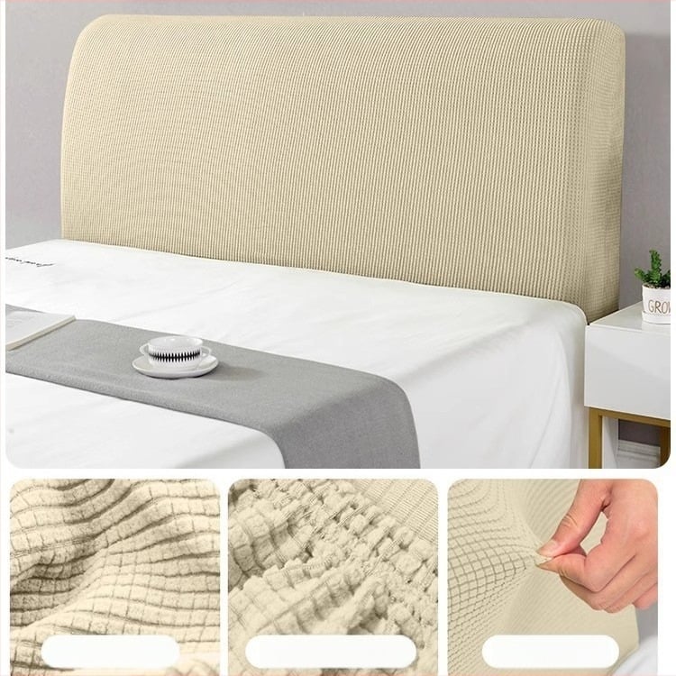 Κάλυμμα κεφαλαριού κρεβατιού, μαλακά επενδυμένο, ελαστικό, καθολική εφαρμογή, πολυεστέρας, προστασία από σκόνη