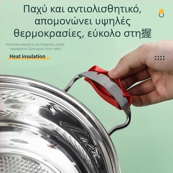 Κάλυμμα λαβής σιλικόνης για κατσαρόλα, προστασία από εγκαύματα και μόνωση θερμότητας, με παγκόσμια εφαρμογή σε κατσαρόλες και γουόκ