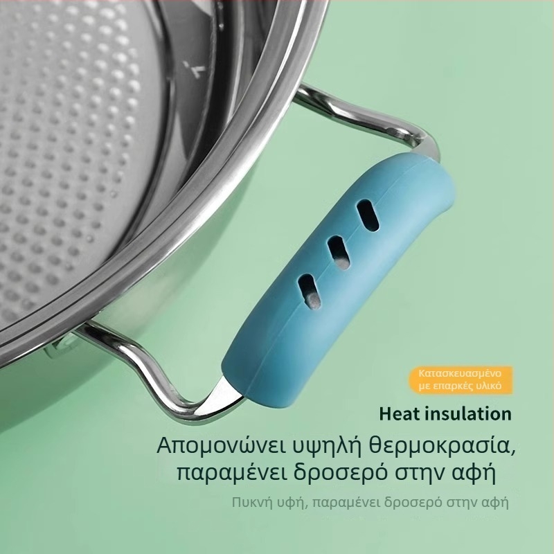 Κάλυμμα λαβής σιλικόνης για κατσαρόλα, προστασία από εγκαύματα και μόνωση θερμότητας, με παγκόσμια εφαρμογή σε κατσαρόλες και γουόκ