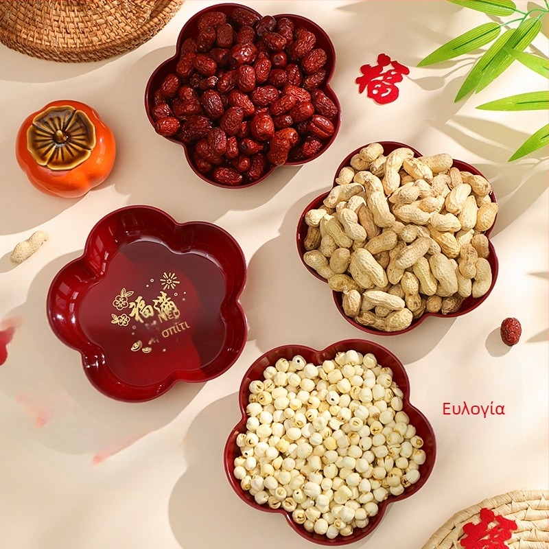 Σετ διακόσμήσεων για εγκαίνια νέου σπιτιού για το τραπεζάκι σαλονιού: πλαστικά πιάτα φρούτων και γλυκισμάτων, συσκευασία σε χαρτόνι, μάρκα Orange Nuoyi Bai