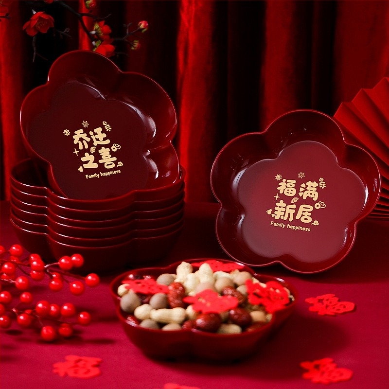 Σετ διακόσμήσεων για εγκαίνια νέου σπιτιού για το τραπεζάκι σαλονιού: πλαστικά πιάτα φρούτων και γλυκισμάτων, συσκευασία σε χαρτόνι, μάρκα Orange Nuoyi Bai