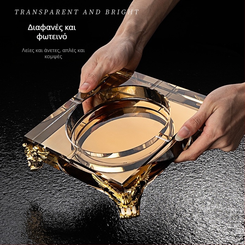 Γυάλινο βαθύ τασάκι — Διακόσμηση και Αποθήκευση, Στυλ Μινιμαλιστικό έως Φως Πολυτέλεια, κατάλληλο για Οικία, Σαλόνι, KTV, Μπαρ ή Ξενοδοχείο
