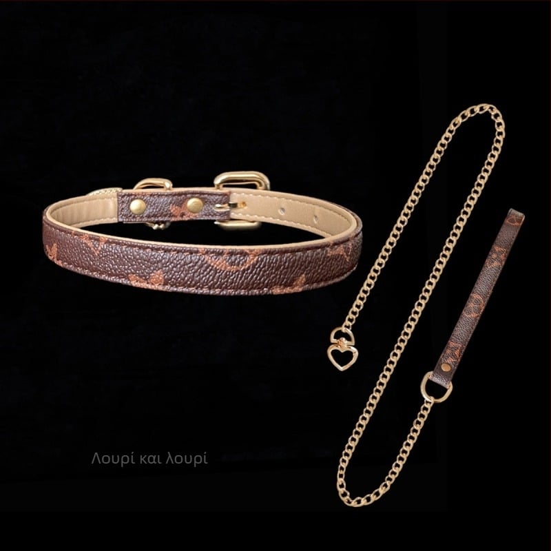 Unisex choker με καμπανάκι, PU υλικό, πλευρική αλυσίδα