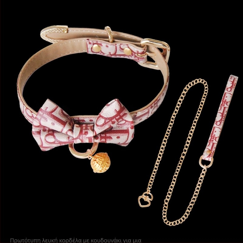 Unisex choker με καμπανάκι, PU υλικό, πλευρική αλυσίδα