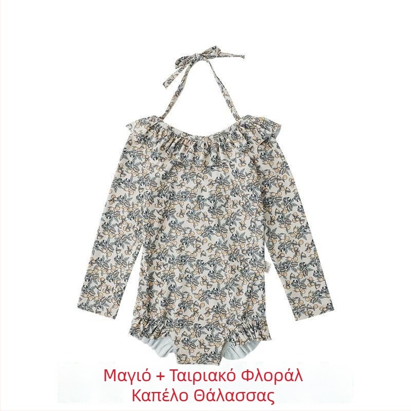 Κοριτσίστικο μαγιό, ένα τεμάχιο με ανοιχτή πλάτη, ύφασμα νάιλον με ελαστάν, με σχέδιο καρτούν, για ηλικίες 0-8 ετών