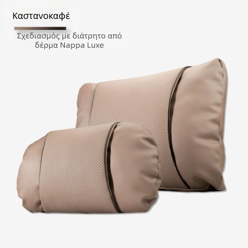 Μαξιλαράκι προσκέφαλου αυτοκινήτου με δέρμα Nappa, γέμισμα από βαμβάκι-σύννεφο, καθολική εφαρμογή, προσαρμογή