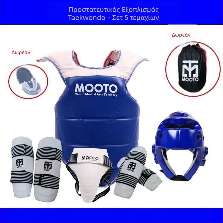Σετ προστατευτικών Taekwondo — πλήρες σετ για παιδιά και ενήλικες για προπονήσεις, 5–8 τεμάχια, παχύτερα προστατευτικά