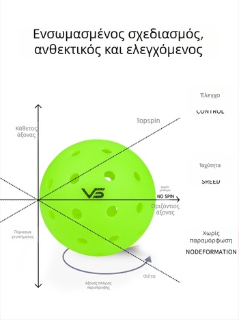Μπάλα pickleball Vispinvo — 40 τρύπες, PE υλικό, βάρος 26 g