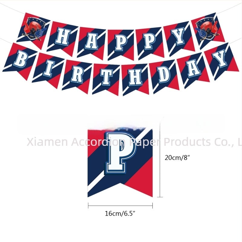 Σετ για παιδικό πάρτι με θέμα το χόκεϊ — διακοσμήσεις για τούρτας με φιγούρες χόκεϊ, σημαίες, μπαλόνια, πινακίδες πόρτας και κρεμαστές κάρτες; γεωμετρικός σχεδιασμός, μοντέρνος και μινιμαλιστικός. Υλικό: καλυμμένο χαρτί.