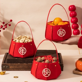 Διακοσμητικό καλάθι φρούτων για τη Νέα Χρονιά, από φελτ, συσκευασία Opp bag, χωρίς μάρκα, μη εισαγόμενο, κατάλληλο για το Φεστιβάλ Seven Evening